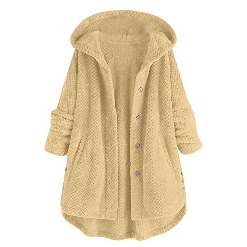 Teddy Jacken Für Damen : Dicke Hoodie Winter Winter Teddyjacke Plüsch Wintermantel Felljacke Outwear Leichte Plüschpulli Kuschel Farbblock Kuscheljacke Plüschjacke Softshelljacke von Didadihu