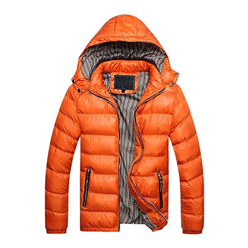 Winterjacken Herren - Herren Arbeitsjacke Coole Winterjacken Herren-Jacken Wellensteyn Lang Jacke Pilotenjacke Skijacke Ohne Kapuze Brown,Orange,XL von Didadihu