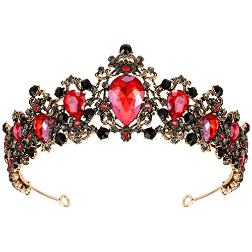 Didder Barock Strass Tiara Kristall Tiaras für Frauen Gold Prinzessin Krone, Legierung von Didder