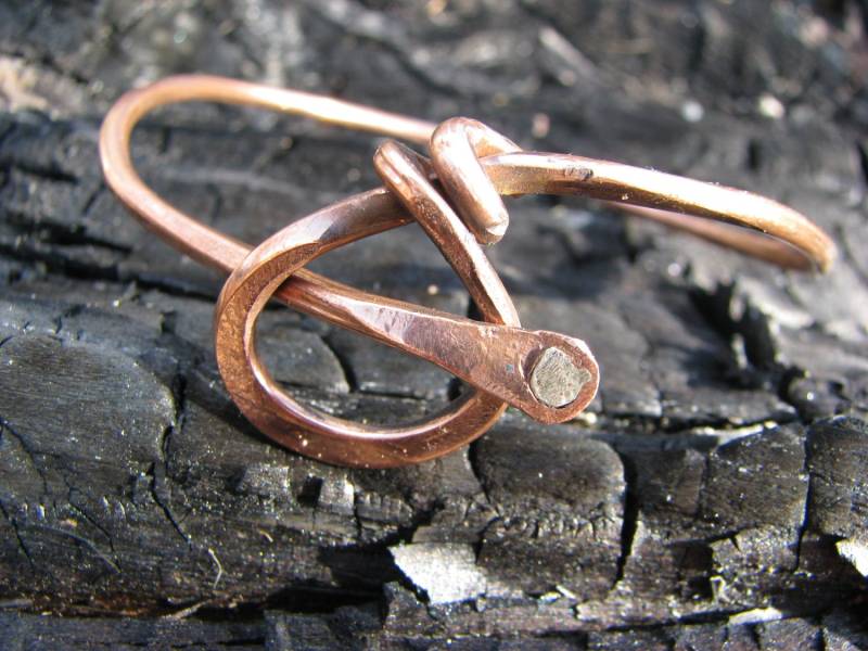 Kupfer Armreif Mit Silber Rivet.recycled Armreif, Schön von Didikais