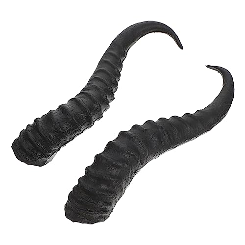 Didiseaon 1 Paar Croissant Haarschmuck selber machen stutzenhalter kopfschmuck swor Cosplay Schafhörner Künstliches Schafgeweih Kostüm DIY Hörner Stirnband DIY Geweih Hörner Plastik Black von Didiseaon