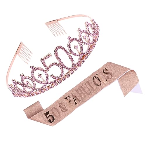 Didiseaon 1satz Teiliges Geburtstagskrone Und Schärpe Goldene Feierdekoration Ritualgürtel Für Mädchen-geburtstagsfeiern Auffälliger Party-etikettegürtel Für Unvergessliche Momente von Didiseaon