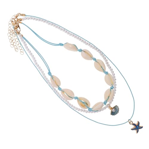 Didiseaon 1 Satz Boho Choker Halskette für Damen Handgemacht mit Natürlichen Conch Schalen Leicht für Strand Sommermode Farbenfroh von Didiseaon