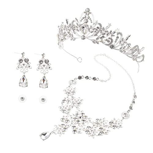 Didiseaon 1 Satz Crown Halskette Ohrring -set Diademe Für Frauen Hochzeitskleid-krone Braut Hochzeitsdekoration Haarschmuck Tiara Kronen Für Die Hochzeit Silver Legierung Didiseaon 1 Satz Crown Halskette Ohrring -set Diademe Für Frauen Hochzeitskleid-krone Braut Hochzeitsdekoration Haarschmuck Tiara Kronen Für Die Hochzeit Silver Legierung von Didiseaon