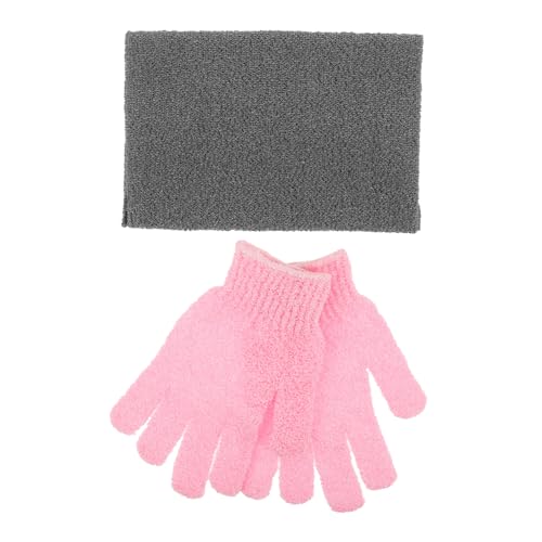 Didiseaon 1 Satz Satz Badehandschuhe und Badetücher hautpflege hautreinigung Peelinghandschuh-Set rückenbürste Badhandschuh Peeling Handschuh Luffa Rückenschrubber Peeling Duschtuch Nylon von Didiseaon