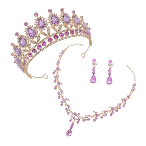 Didiseaon 1 Satz Tiara mit Halskette Ohrringen für Frauen Festtagsaccessoires für Brautjungfer Besondere Anlässe von Didiseaon