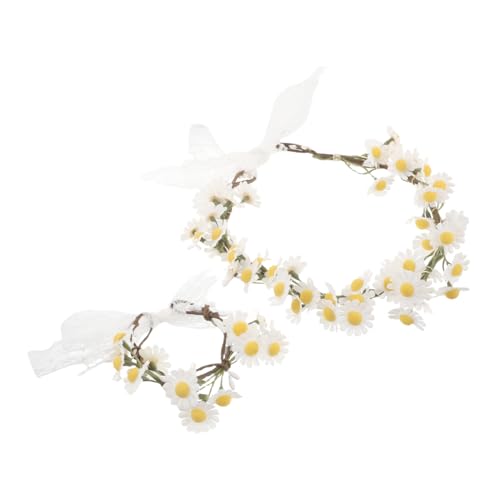 Didiseaon 1 Set Blumenkopfschmuck Und Armband: Realistisches -haar-accessoire Für Brautpartys Und Cosplay – Leichter Und Vielseitiger Blumenkranz von Didiseaon