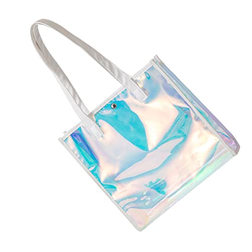 Didiseaon 1 Stück Damen Tote Bag Transparent Schultertasche Multifunktionale Handtasche für Reisen und Freizeit zur Aufbewahrung von Geldbörse Handy und Kosmetik Schlichtem Design von Didiseaon