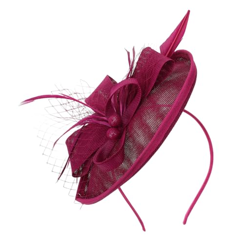 Didiseaon 1 Stück Feder Blumen Stirnband Party-kopfbedeckung Haarschmuck Für Die Braut Mädchen Bögen Blumenkopfschmuck Frauen Stirnband Haarschmuck Damen Brauthaar Leinenimitat Rosig von Didiseaon