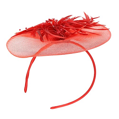 Didiseaon 1stück Titel Eleganter Haarreif Mit Schleife Aus Netzstoff Und Federn Kreatives Party-haaraccessoire Für Damen von Didiseaon