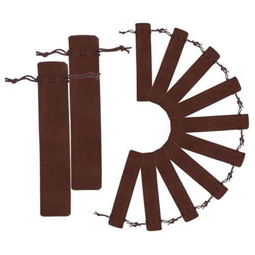 Didiseaon 12 Stück Teiliges Kratzfeste Doppelseitige Dicke Stiftbeutel aus Verschleißfestem Samt mit Zugband Große Kapazität Tragbare Federtasche für Schule Büro und Kaffee von Didiseaon