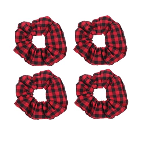 Didiseaon 15 Stück Teiliges Damen Haargummis aus Stoff Elastisch und Praktisch Rote Karomuster Haarschmuck für Alltag Hochzeit Schule Reise von Didiseaon