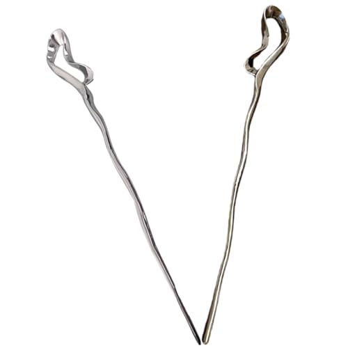 Didiseaon 2 Stck Chinesische Haarnadeln aus Metall Unregelmäßiges Design Dekorativer Haarschmuck für Frauen und Teenager Eleganter Haarstab für Lange Haare Fest Haltend Stilvoller Alltags von Didiseaon