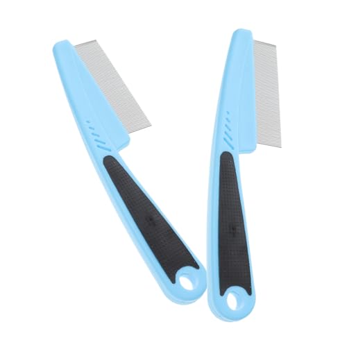 Didiseaon 2 Stück Edelstahl Feinzahn Kamm Langlebig Ergonomisch für Haustiere Männer und Frauen Entfernt Schuppen und Fremdkörper Vielseitig für Lockiges Dünnes und Glattes Haar von Didiseaon