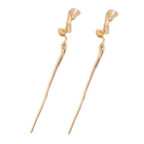 Didiseaon 2 Stück Haarnadeln aus Metall Vintage Chinesische Haarstäbchen Eleganter Haarschmuck für Damen Geometrisches Design Gold für Hochsteckfrisuren und Fotografie von Didiseaon
