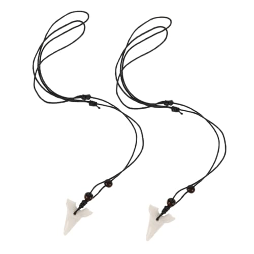 Didiseaon 2 Stück Haifischzahn Halskette Charm Anhänger Damen Gefertigt Vielseitig Tragbar Accessoire für Verschiedene Anlässe von Didiseaon