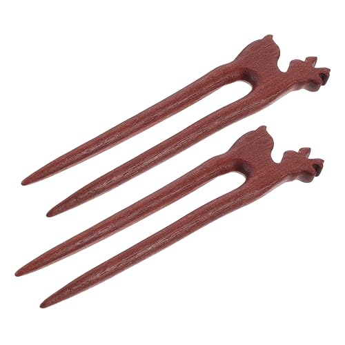 Didiseaon 2 Stück Klassische Haarnadeln aus Sandelholz Doppelte Spitzen für Sicheren Vintage Haarschmuck für Damen für Brautfrisuren und Traditionelle Hanfu oder Qipao Outfits von Didiseaon