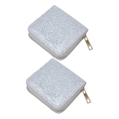 Didiseaon 2 Stück Kleine Reißverschluss Münztasche Glitzernde Kartenbörse für Frauen für Partys Reisen Shopping von Didiseaon