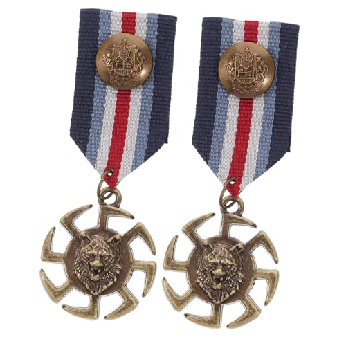 Didiseaon 2 Stück Medaillen Pins Stil Metall Abzeichen Partygeschenk Auszeichnung für Jungen Mädchen Partydeko Langlebig und Dekorativ von Didiseaon
