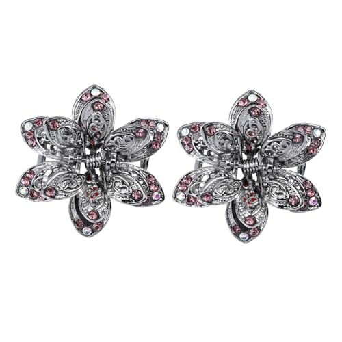 Didiseaon 2 Stück Metall Haarklammern mit Kristallbesatz Hohlraum design Robuste Haarkralle für festen Griff Modische Damen Haarspangen für Alltag und Styling von Didiseaon