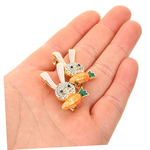 Didiseaon 2 Stück Niedliche Kaninchen Broschen Cartoon lapel Pins für Kleidung Hüte Schals Stabile Anstecknadeln Dekorative Accessoires für Damen für Alltag und Festliche Anlässe von Didiseaon