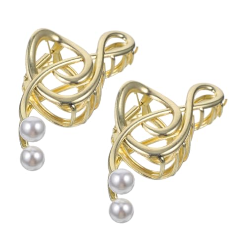 Didiseaon 2 Stück Perlen Haarklammern mit Notenmotiv Haarkralle für Damen Große Metallische Haarspangen Stilvolle Haaraccessoires Didiseaon 2 Stück Perlen Haarklammern mit Notenmotiv Haarkralle für Damen Große Metallische Haarspangen Stilvolle Haaraccessoires von Didiseaon