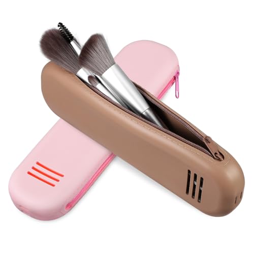 Didiseaon 2 Stück Silikon Make Up Pinsel Tasche Reise Kosmetiktasche mit Großem Fassungsvermögen Weiche Sichere Pinsel Organizer Hülle für Schminkpinsel Eyeliner Lippenstift Vielseitig von Didiseaon