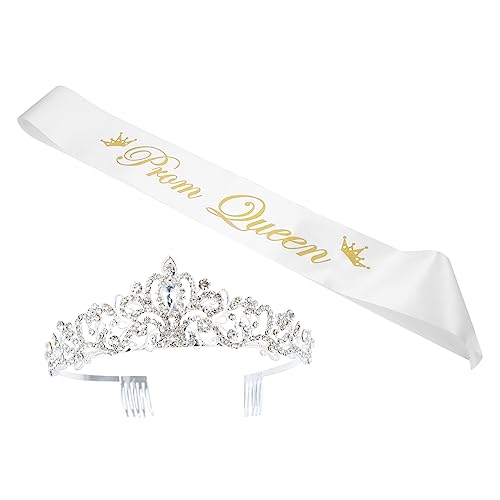 Didiseaon 2 Stück Stirnband-Set Hochzeit Diademe Tiara der Abschlussballkönigin Krone für Mädchen Abschlussballschärpe Kopfschmuck Abschlussballkönigin-Halloween-Schärpe Legierung Silber Didiseaon 2 Stück Stirnband-Set Hochzeit Diademe Tiara der Abschlussballkönigin Krone für Mädchen Abschlussballschärpe Kopfschmuck Abschlussballkönigin-Halloween-Schärpe Legierung Silber von Didiseaon