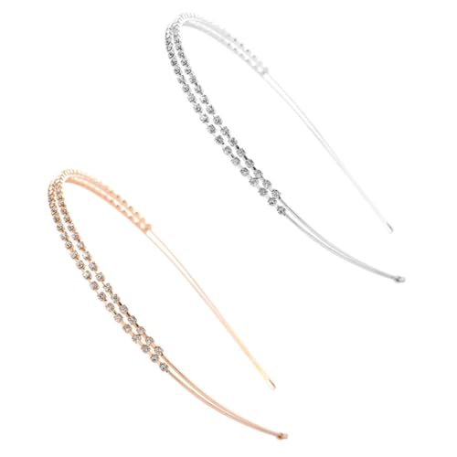Didiseaon 2stücke Damen Haarband Mit Strass Design Stirnband Mädchen Chic Stirnband Kopfschmuck Accessoire Damen Haar Zubehör von Didiseaon