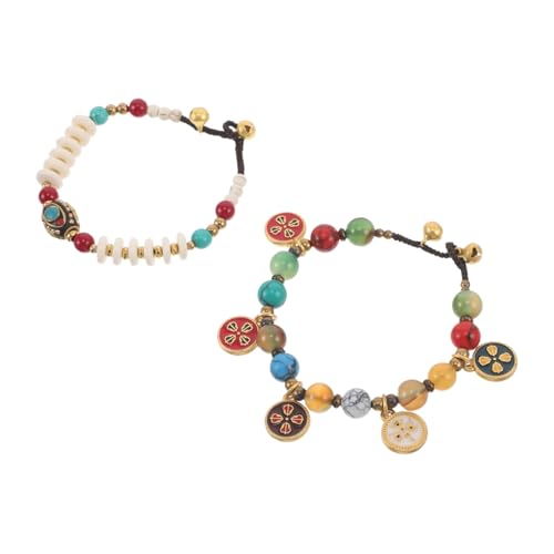 Didiseaon 2 Stück Teiliges Ethnisches Armband Damen Herren Handgefertigtes Naturstein Perlenarmband Leichtes Vintage Schmuckstück für Festivals Partys Alltag von Didiseaon