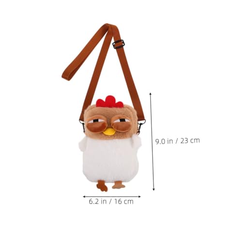 Didiseaon 2 Stück Teiliges Süßes Plüsch Crossbody Bag Leichte Damen Umhängetasche mit Lustigem Hühner design Weiches Polyester Kompakte Münzaufbewahrung für Shopping und Reisen von Didiseaon