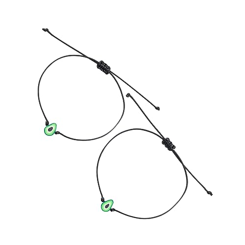Didiseaon 2 Stück Verstellbare Avocado Freundschaftsarmbänder Handgefertigte Leichte Armbänder für Teenager Mädchen Rustfrei Hautfreundlich Modisches Schmuckaccessoire für Freunde von Didiseaon