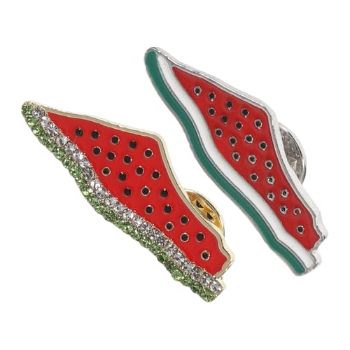 Didiseaon 2 Stück Wassermelonen Brosche Emaille Anstecknadeln Fruchtiger Form mit Strass für Sommer Accessoires Geeignet für Taschen Hüte und Bekleidung Tragbar und Leicht von Didiseaon