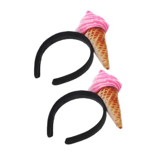 Didiseaon 2stücke Eiscreme Kopfband Lustiges Kostüm-accessoire Für Partys Und Veranstaltungen Niedliches Haarband Im Eistüten-design Für Spa Und Cosplay von Didiseaon