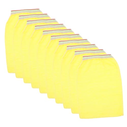 Didiseaon 25 Stück Badetuch Handschuhe Peeling-duschpeeling Peeling-rückenwäscher Peeling-waschlappen Bad-peeling-handschuh Peeling-handschuhe Für Die Dusche Duschbad Reiben Gelb Vlies von Didiseaon