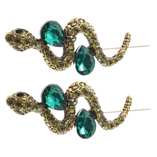 Didiseaon 2stücke Schlangenbrosche Mit Strasssteinen Tier-anstecknadel Glänzend Für Damen Und Herren Vintage-schmuck Für Geschäftstreffen Partys Und Alltag von Didiseaon