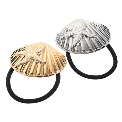 Didiseaon 2stücke Dehnbare Haargummis Mit Muschelanhängern Elastische Zopfgummis Für Damen Haarschmuck Aus Metall Für Verschiedene Frisuren Und Anlässe von Didiseaon