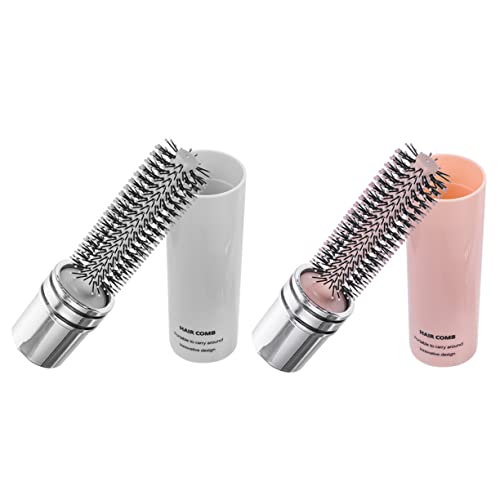 Didiseaon 2stücke Rollenhaarbürste Für Frauen Kleine Föhnbürste Lockenbürste Zum Styling Haarbürste Mit Einziehmechanismus Kompakt Und Tragbar Für Lockiges Haar Und Schnelles Formen Kopfhaut von Didiseaon