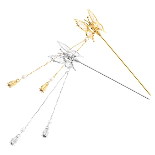 Didiseaon 2stücke Schmetterling Haarstäbe Hanfu Haarschmuck Antiker Stil Metall Hochzeit Büro Party Accessoires Für Frauen von Didiseaon