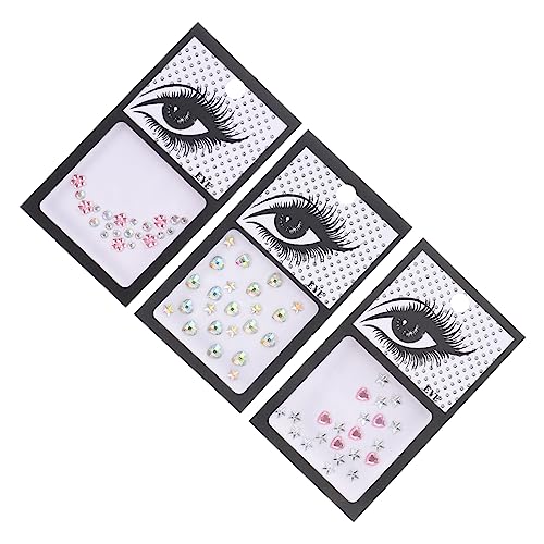 Didiseaon 3 Sätze Augen-Make-up-Aufkleber Dekoration Sticker Eye Make -up Halloween Make-up Strass attraction attraktion Gesichtsschmuck zum Schminken gesicht edelsteine ​​aufkleber Harz von Didiseaon