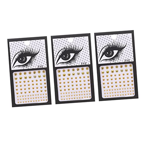 Didiseaon 3 Sätze Augen-Make-up-Aufkleber funkeln Edelsteine Lidschatten attraktion festliche kleidung fascination flashes Gesichtsaufkleber dekorative Augensteine Harz von Didiseaon