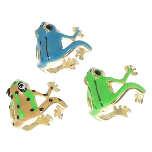 Didiseaon 3stücke Frosch Ring Aus Offener Verstellbarer Damenring Süße Tierform-fingerschmuck Minimalistischer Stil Passt Zu Jedem Anlass Und Outfit von Didiseaon