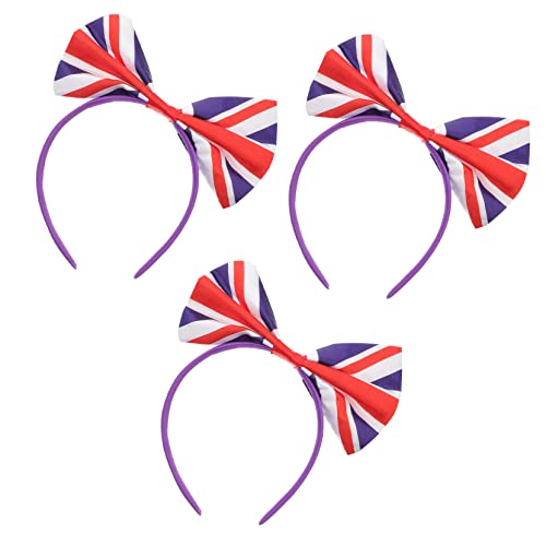 Didiseaon 3 Stück Teiliges Uk Flagge Schleifen Stirnband Leichtes Festival Haarband mit Großem Bowknot für Damen für Party Fußballfans und Festliche Anlässe von Didiseaon