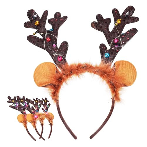 Didiseaon 3 Stücke Rentier Geweih Stirnbänder für Erwachsene Weihnachts Haarband Cosplay Stirnbänder Kopfband für Partydekoration Einheitsgröße Langlebig von Didiseaon