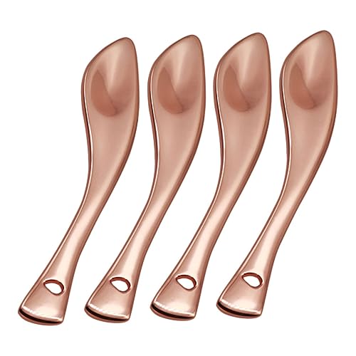 Didiseaon 4 Stück Augencreme Löffel Mini-löffel Kosmetischer Spatel Kleiner Löffel Gesichtscremelöffel Augencreme-kosmetiklöffel Mini-make-up-löffel Metall Rose von Didiseaon