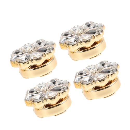 Didiseaon 4 Stück Elegante Damen Manschettenknöpfe aus Langlebiger Legierung mit Funkelnden Strass blumenknöpfen Modische Schmuck accessoires für Hemden und Kleider Geeignet für Business von Didiseaon
