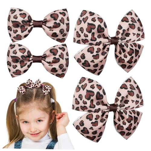 Didiseaon 4 Stück Leoparden Haarspangen Teiliges Haarschleifen mit Weichem Stoff Langlebig Bequem für Mädchen Party Geburtstag von Didiseaon