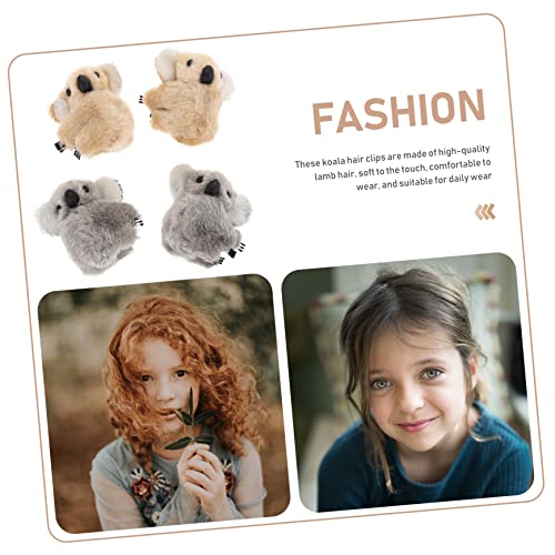 Didiseaon 4 Stück Mini Plüsch Haarklammern für Mädchen Cartoon Haarschneider und Braun Haaraccessoire für Langlebig und Schonend zu Deinem Haar von Didiseaon