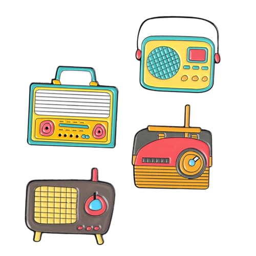 Didiseaon 4 Stück Teiliges Broschen Modischem Radio design Legierter Schmuck für Kleidung Vielseitige Anstecknadeln für Kragen Taschen Hüte Leichte und Langlebige Accessoires von Didiseaon