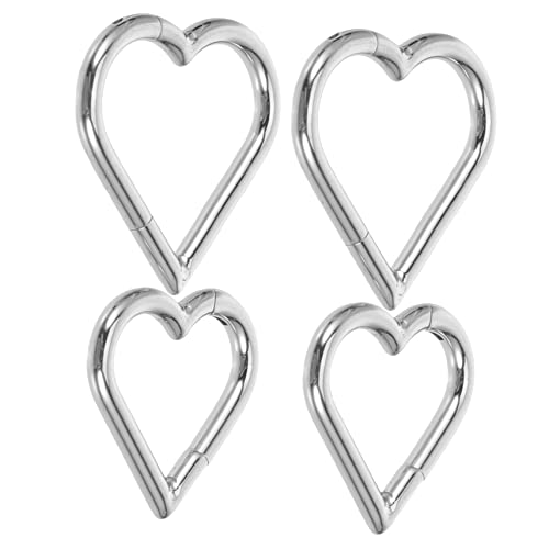 Didiseaon 4 Stück Teiliges Herz Nasenringe aus Nahtlose Hoop Nose Piercing Schmuck für Damen Leicht Langlebig Geeignet für Alltag und Besondere Anlässe Modisches Körperschmuck Accessoire von Didiseaon